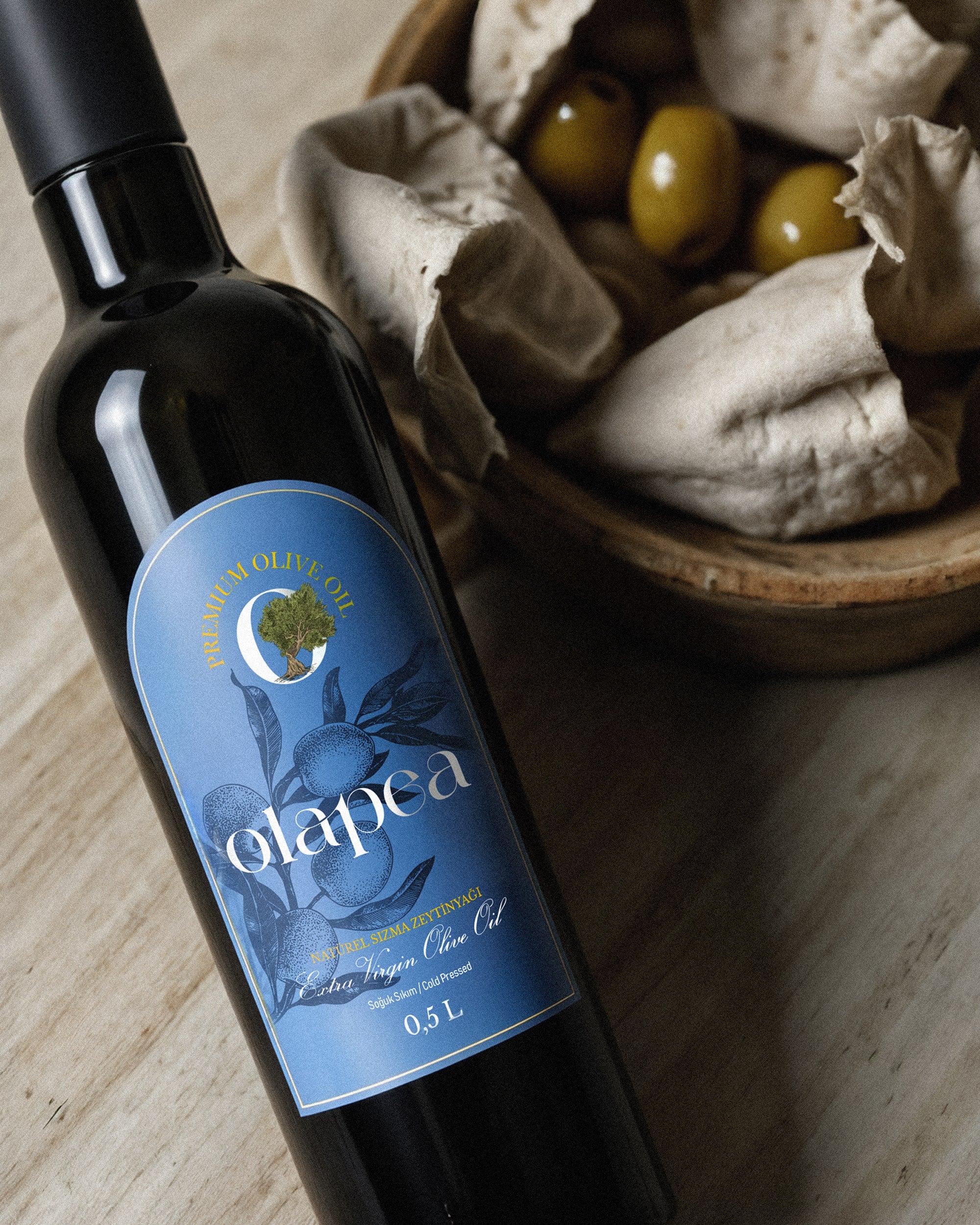 Olapea Ayvalık (Edremit) Erken Hasat Soğuk Sıkım Zeytinyağı (500ml).