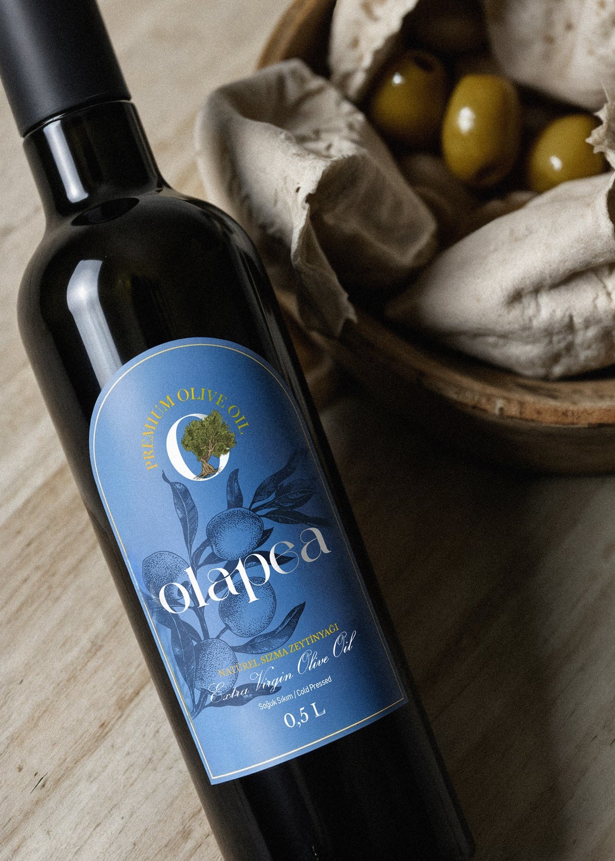 Olapea Ayvalık (Edremit) Erken Hasat Soğuk Sıkım Zeytinyağı (500ml).