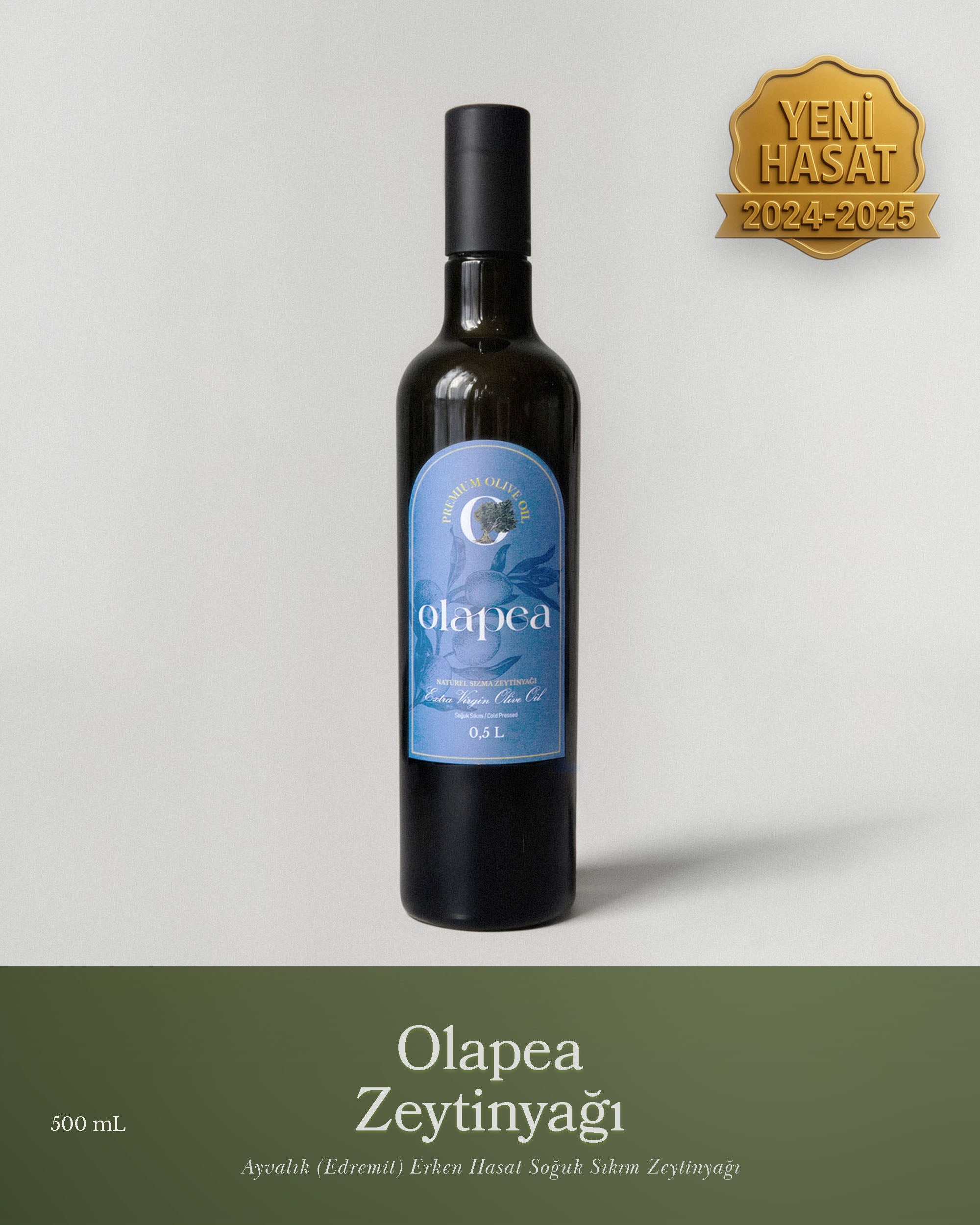 Olapea Ayvalık (Edremit) Erken Hasat Soğuk Sıkım Zeytinyağı (500ml)