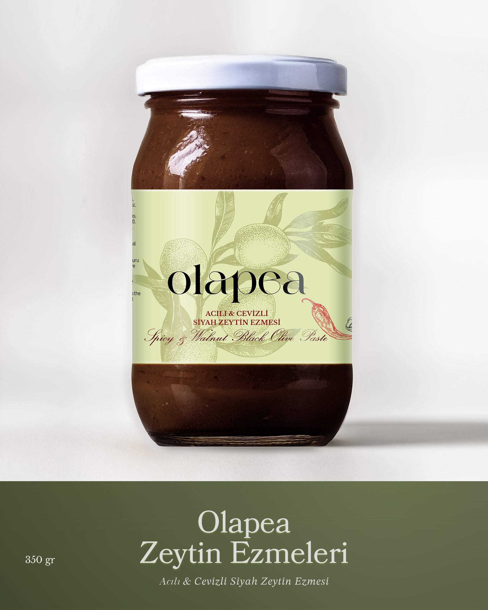 Olapea Acılı Cevizli Siyah Zeytin Ezmesi